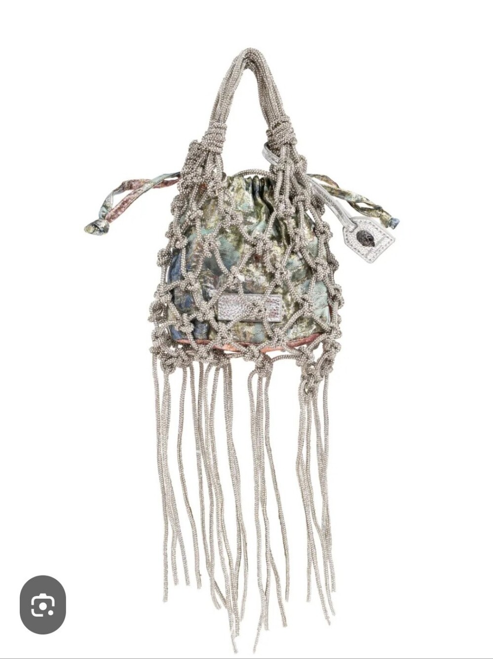 Kurt Geiger Silver Cystal Fringe Crossbody Bag Nwt